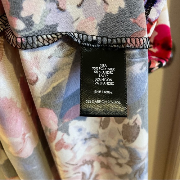 NWT Torrid Skater Midi Dress-Studio Knit Lace Floral Black Size 4X - Picture 8 of 11